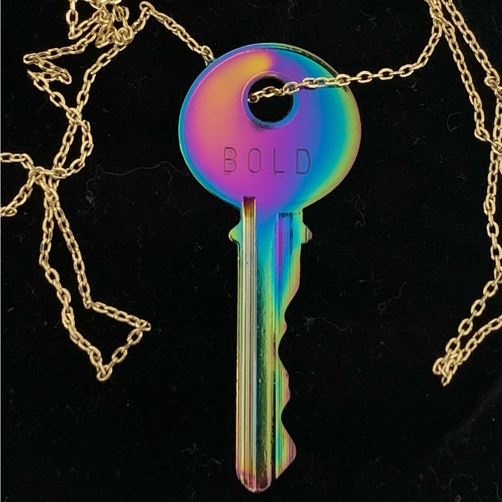 *RELIST* The Giving Keys Gold/Chrome “Bold” Key Necklace - Picture 3 of 6